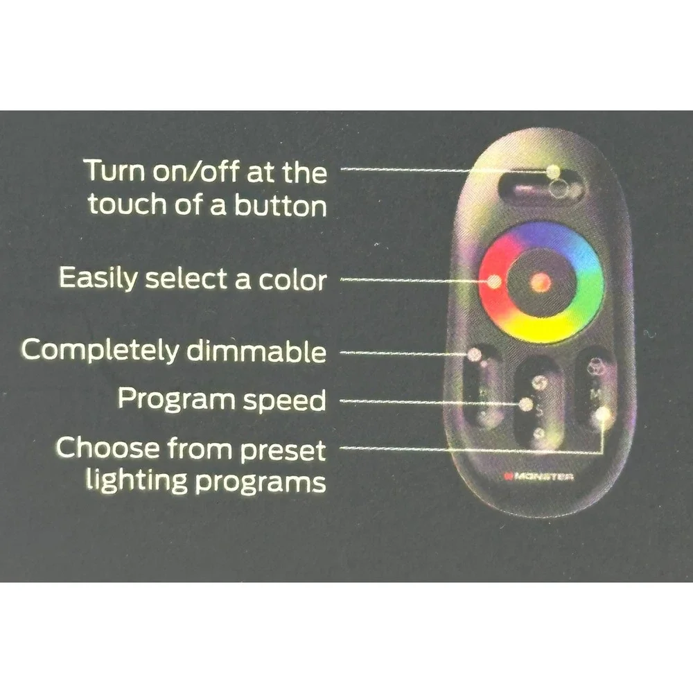 MONSTER ILLUM ESSENCE LED STRIP LIGHT KIT WITH REMOTE CONTROL STARTER KIT